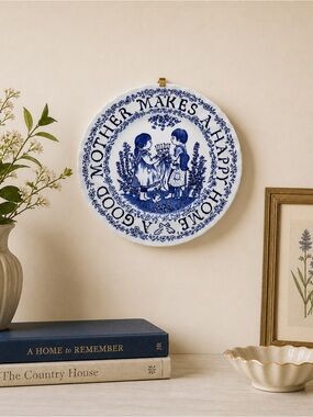 Vintage Royal Crownford Blue Mother Plate